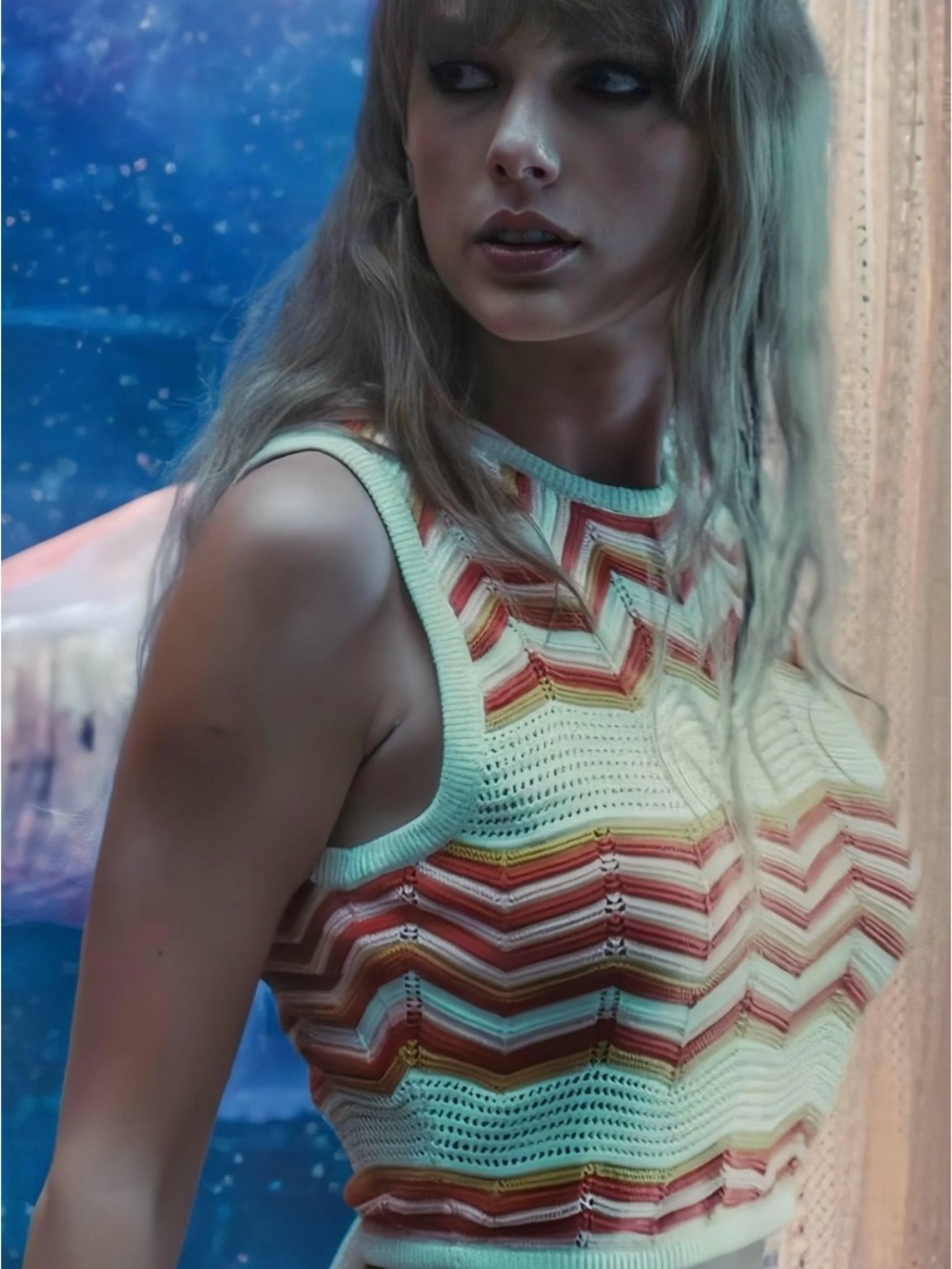 MOTHER Chevron Tank Top Size XL NWT RT $295 ASO Taylor Swift Lavender Haze MV